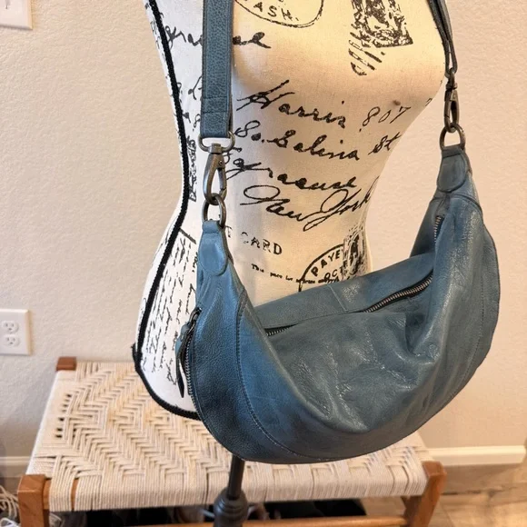 Latico Denim Blue Leather Callie Sling/Crossbody Bag - Picture 2 of 13